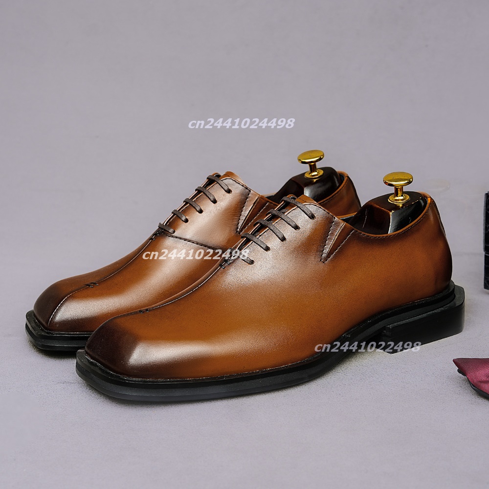 Leather Shoe Polish - Scarpe Oxford da uomo in pelle